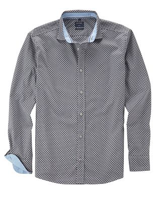 Рубашка мужская OLYMP Casual с серым принтом | купить в интернет-магазине Olymp-Men