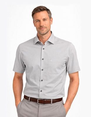 Рубашка серая классическая Olymp, модерн фит