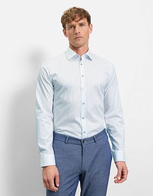 Сорочка классическая в полоску OLYMP супер слим | купить в интернет-магазине Olymp-Men