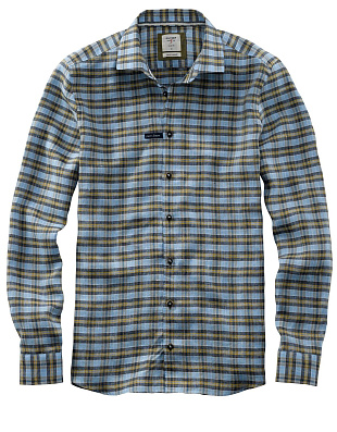 Рубашка льняная мужская в голубую клетку OLYMP | купить в интернет-магазине Olymp-Men