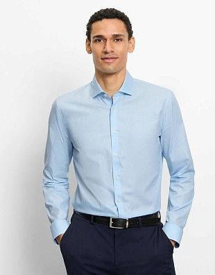 Рубашка в голубую клетку, супер слим | купить в интернет-магазине Olymp-Men