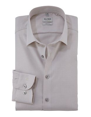 Сорочка бежевая мужская приталенная OLYMP, фактурная | купить в интернет-магазине Olymp-Men