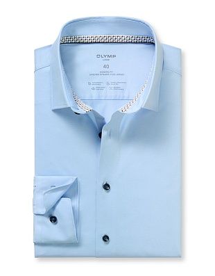 Рубашка трикотажная голубая OLYMP Luxor полуприлегающая | купить в интернет-магазине Olymp-Men