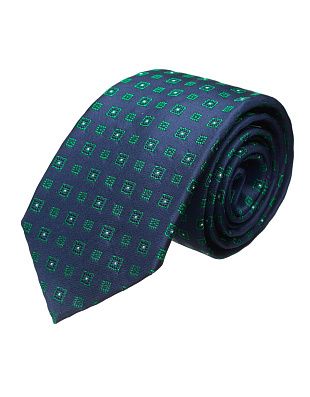 Галстук удлиненный с зелёным принтом Bernd Hennes, 8,5 см | купить в интернет-магазине Olymp-Men