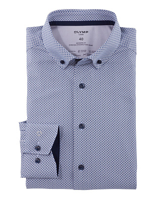 Рубашка с рисунком OLYMP Luxor 24/7, modern fit, климат-контроль | купить в интернет-магазине Olymp-Men