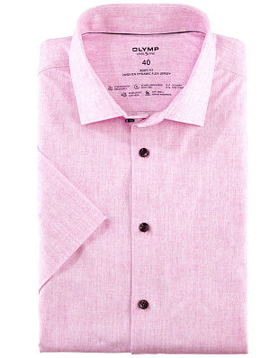 Рубашка мужская трикотажная розовая OLYMP 24/7, body fit
