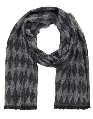 Шарф мужской Lindenmann с рисунком серый ромб | купить в интернет-магазине Olymp-Men