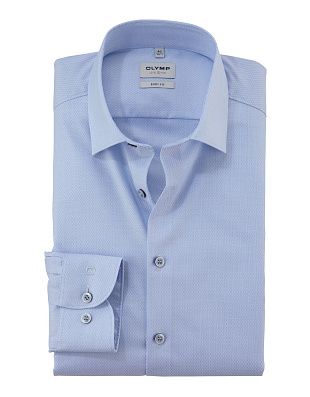 Сорочка голубая мужская приталенная OLYMP, фактурная | купить в интернет-магазине Olymp-Men