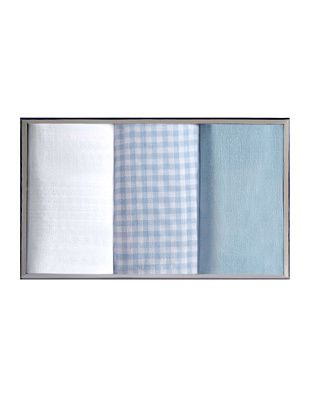 Платки носовые Lindenmann голубые, белые, 3 шт. | купить в интернет-магазине Olymp-Men