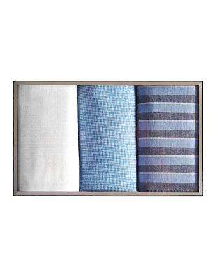 Платки носовые Lindenmann, голубые, синие, 3 шт. | купить в интернет-магазине Olymp-Men