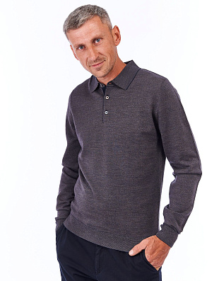 Поло мужское с длинным рукавом на пуговицах Gratude из шерсти | купить в интернет-магазине Olymp-Men