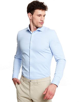 Рубашка мужская классическая трикотажная OLYMP 24/7, супер слим, артикул 25208411