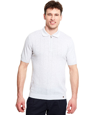 Поло мужское серое на молнии Gratude | купить в интернет-магазине Olymp-Men