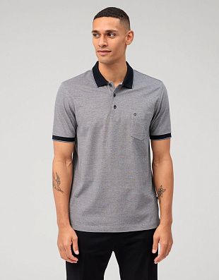 Поло мужское Olymp, с синим воротником на пуговицах | купить в интернет-магазине Olymp-Men