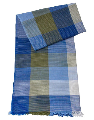 Шарф Lindenmann в синюю клетку | купить в интернет-магазине Olymp-Men