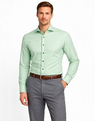 Рубашка трикотажная зелёная Olymp, modern fit | купить в интернет-магазине Olymp-Men