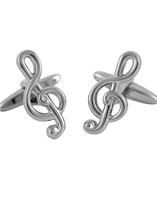 Запонки серебристые Lindenmann скрипичный ключ | в интернет-магазине Olymp-Men