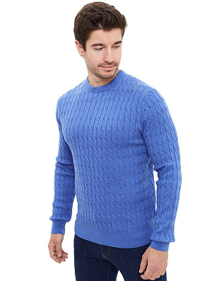Джемпер мужской голубой FRATELLI с косами | интернет-магазин Olymp-Men