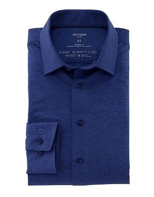 Рубашка синяя трикотажная мужская OLYMP, modern fit | купить в интернет-магазине Olymp-Men