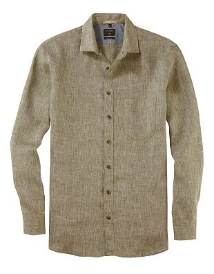 Мужская льняная рубашка с длинным рукавом OLYMP Casual | купить в интернет-магазине Olymp-Men