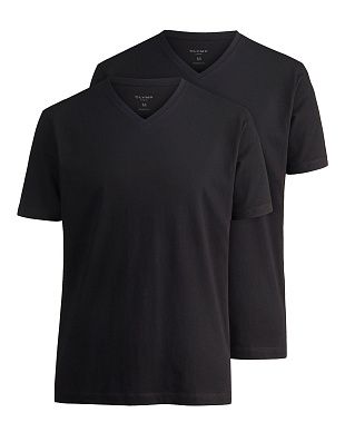 Бельевые футболки чёрные полуприталенные, 2 шт. | купить в интернет-магазине Olymp-Men