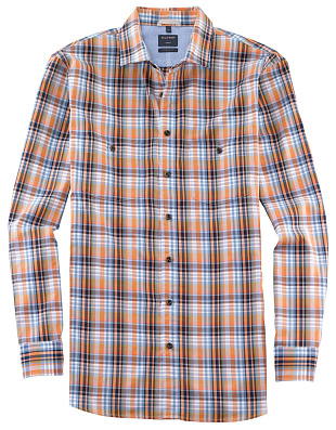 Рубашка мужская в клетку OLYMP Casual с карманами | купить в интернет-магазине Olymp-Men