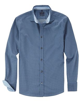 Рубашка мужская OLYMP Casual с синим принтом | купить в интернет-магазине Olymp-Men