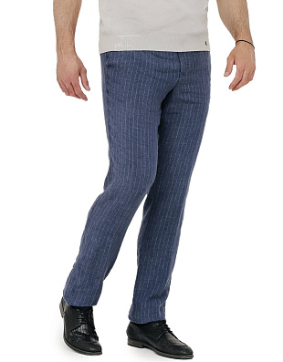 Брюки льняные мужские в полоску w.Wegener | купить в интернет-магазине Olymp-Men