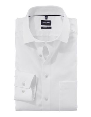Сорочка мужская белая OLYMP Luxor, modern fit, фактурная ткань | купить в интернет-магазине Olymp-Men