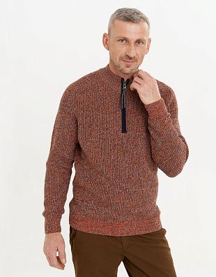 Свитер на молнии меланжевый Fynch-Hatton | купить в интернет-магазине Olymp-Men