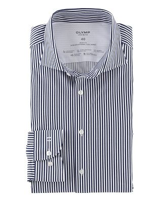 Сорочка мужская классическая в синюю полоску OLYMP Level Five 24/7, body fit | купить в интернет-магазине Olymp-Men