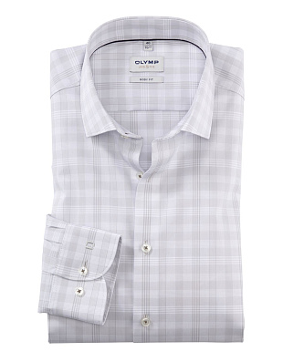 Рубашка классическая в серую клетку OLYMP Level Five, body fit | купить в интернет-магазине Olymp-Men