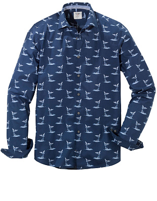 Рубашка мужская с морским принтом OLYMP Casual, body fit | купить в интернет-магазине Olymp-Men