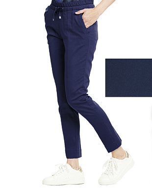 Брюки женские синие w.Wegener на резинке со шнурком | интернет-магазин Olymp-Men