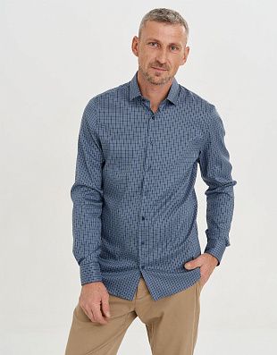 Рубашкав мужская OLYMP 24/7 в клетку, body fit | купить в интернет-магазине Olymp-Men