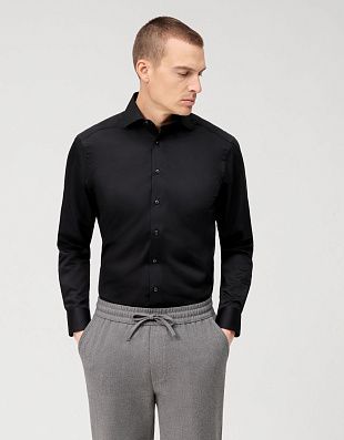 Рубашка мужская чёрная классическая OLYMP Luxor, modern fit | купить в интернет-магазине Olymp-Men