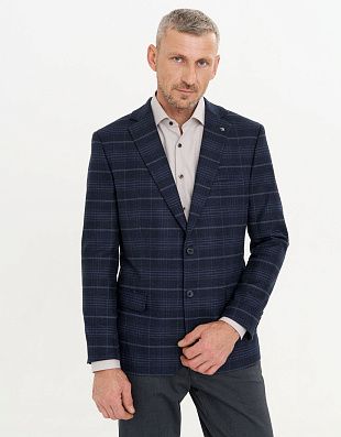 Пиджак мужской синий в клетку w.Wegener | купить в интернет-магазине Olymp-Men