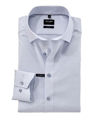 Рубашка классическая голубая мужская OLYMP Luxor, modern fit, фактурная | купить в интернет-магазине Olymp-Men