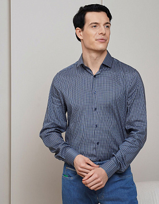 Рубашкав мужская OLYMP 24/7 в клетку, body fit | купить в интернет-магазине Olymp-Men