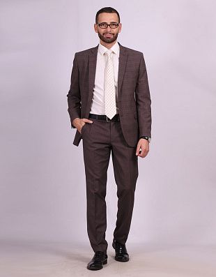 Костюм мужской коричневый в клетку Nowal | купить в интернет-магазине Olymp-Men