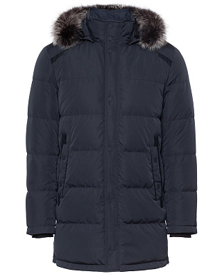 Пуховик удлиненный Meucci с капюшоном и мехом | купить в интернет-магазине Olymp-Men