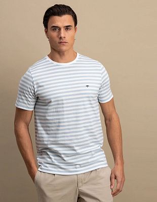 Футболка мужская в голубую полоску Fynch-Hatton | купить в интернет-магазине Olymp-Men