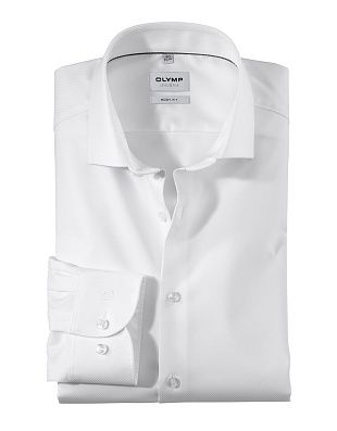 Рубашка белая OLYMP, body fit, ткань твил | купить в интернет-магазине Olymp-Men