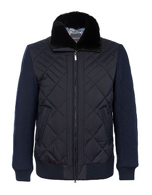 Куртка-бомбер пуховая мужская MEUCCI с меховым воротником | купить в интернет-магазине Olymp-Men