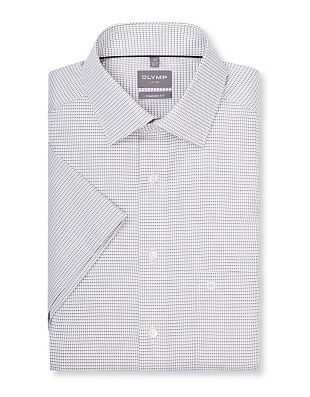 Рубашка классическая с бежевым принтом Olymp, прямой крой