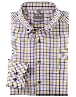 Рубашка мужская в клетку OLYMP Luxor прямая | купить в интернет-магазине Olymp-Men
