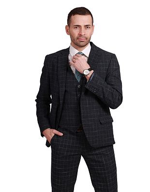 Костюм-тройка мужской в клетку зауженный Nowal | купить в интернет-магазине Olymp-Men
