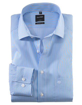 Рубашка мужская в голубую полоску OLYMP Luxor, modern fit | купить в интернет-магазине Olymp-Men