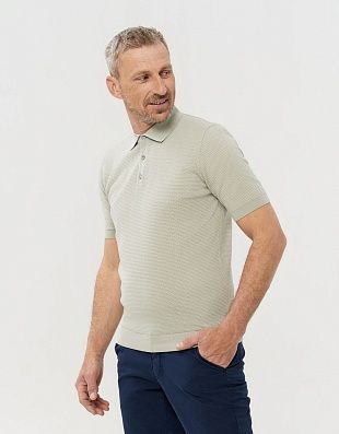 Поло мужское вязаное зелёное на пуговицах Gratude | купить в интернет-магазине Olymp-Men