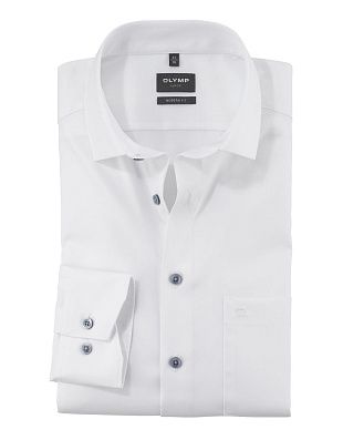Сорочка классическая белая Olymp Luxor, modern fit, фактурная | купить в интернет-магазине Olymp-Men